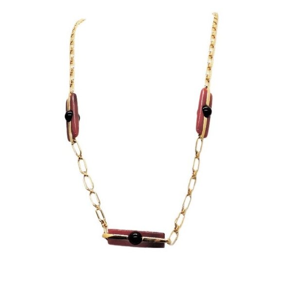 Vintage Signed Givenchy Modernist Lucite Sautoir Necklace